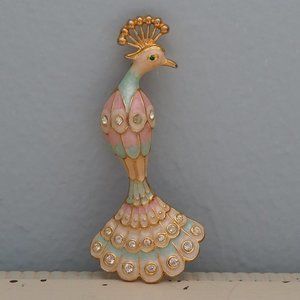 Pastel Peacock Brooch